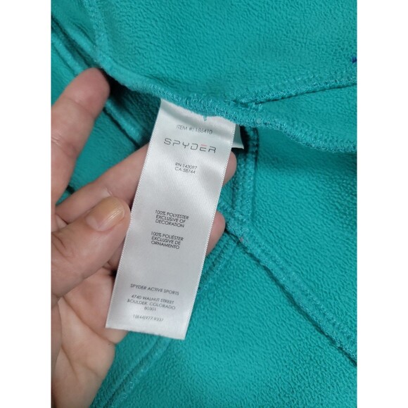 Spyder Kids Fleece Jacket Aqua/Turquoise Size 5/6 Full Zip Outdoor Winter - Picture 4 of 8